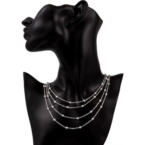 Fine 925 Sterling Silver Fashion Jewelry 18 inches Smooth Bead Chain Necklace For Women Wedding Birthday Gifts