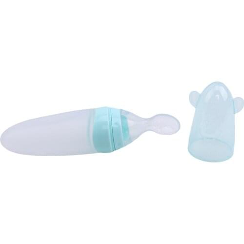 Baby Food Supplement Spoon Bottle Liquid Squeezed Silicone Rice Paste Bottle Baby Feeding Soft Head Food Supplement Safety Spoon