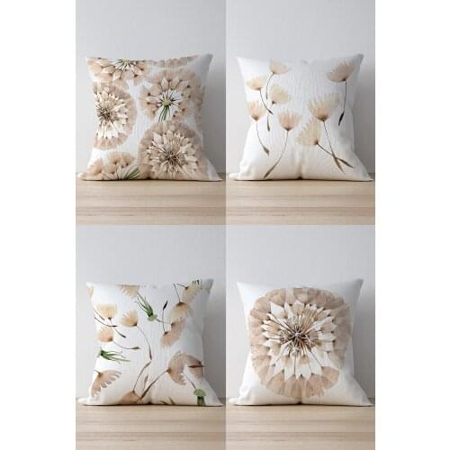 Double Side Printed Dandelion Patterned 4'Lü Pillow Decorate Case Good Quality Stylish Home Garden Room Kitchen Gift Convenient Decorative Modern