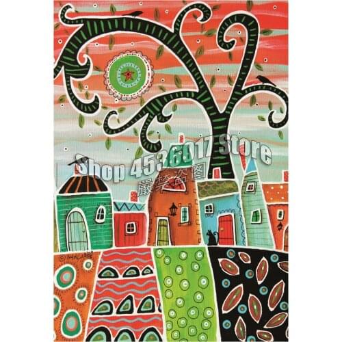 Full Drill 5D DIY Diamond Painting White Trim Art Architecture Embroidery Cross Stitch Diamond Mosaic Home Decor Gift Needlework