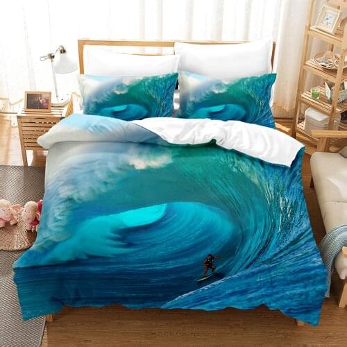 Seaside Scenery Bedding Set Single Twin Full Queen King Size Ship Coconut Tree Bed Set Childrens Kid Bedroom Duvetcover Sets 18
