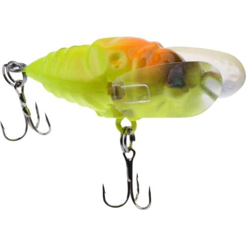 Winged Cicada Topwater Popper Crawler Freshwater Lures Bass Cod Fishing Lure