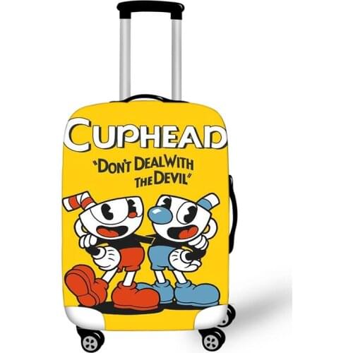 18-32 Inch Hot Game Cuphead Mugman Elastic Luggage Suitcase Protective Cover Protect Dust Bag Case Cartoon Travel Cover
