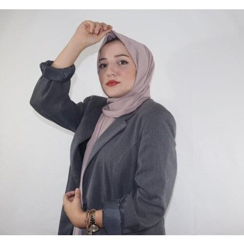 Medina shawl hijab women brown for hijab long draped polyester stone color