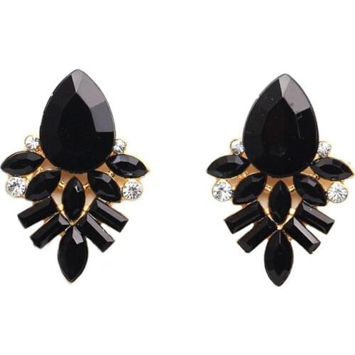Cute Small Crystal Flower Stud Earrings For Women Girls Elegant Jewelry Rose Red Black Blue Earring 2021 Trendy Brincos