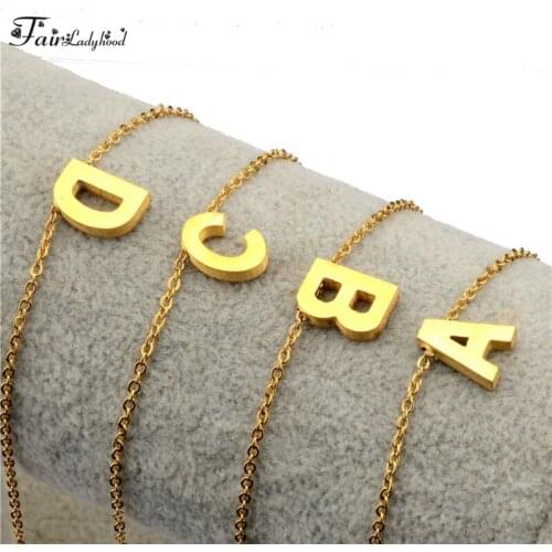 FairLadyhood Fashion Tiny Initial Stainless Necklace Personalized Initial Dainty Necklace 26 Letter Name Jewelry girlfriend gift