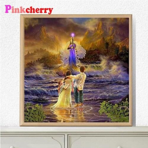 5D Diamond Painting angel Kit Diamond Embroidery Couple Full Square round Beaded DIY Rhinestones Art Decor For Home P46