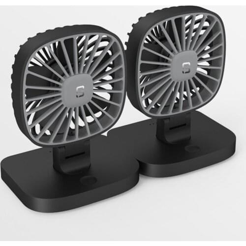 Guide car fan USB small fan 12V car 24v large truck van car double head fan