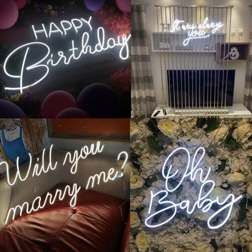 Oh Baby Neon Light Sign Custom Led Flex Aesthetic Room Decor Birthday Party Wedding Decoration Chambre For Wall Bar Personalized