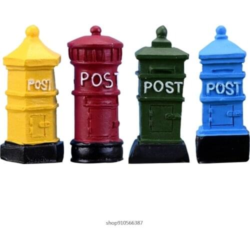 Nostalgic Postbox Landscape Desktop Ornament Resin Statue Creative Sculpture Decor for Home Indoor Creative Desktop Wholesales