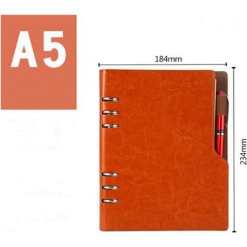 2020 New A5 B5 Leather Detachable Loose-leaf Notebook Hard Cover Clip Personal Diary Binder Organizer For Stationery With Pen