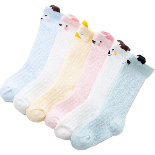 12 pairs wholesale Cartoon Cat Fox Animal Baby Cotton Socks Knee High Long Leg Warmers Socks Boy Girl Children Socks 0-3 Years