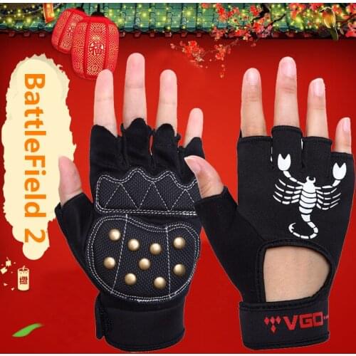 Original VGO BattleField 2 Skating Sports Gloves Scooter Skateboard Bicycle Cycling Racing Half Finger Hand glove Free Shipping