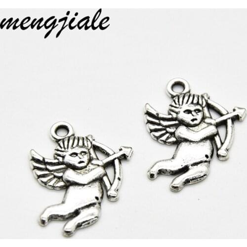 50pcs Alloy metal Cupid angel Charms Fit DIY handmade jewelry Bracelet Necklace pendant earring making 22*17mm