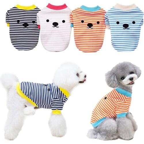 Striped Dog Shirt Fashion Autumn Pet Clothes Funny Black Nose Pets Sweater Winter Dog Clothes For Small Dogs Cats Puppy Outfits
