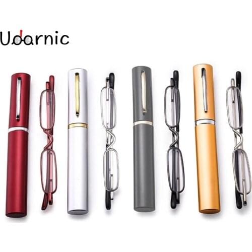 Presbyoic Light Portable Black Gold Red Frame Clear Lens Spectaacles Eyewear Reading Glasses Box Unisex Women Men 809-192