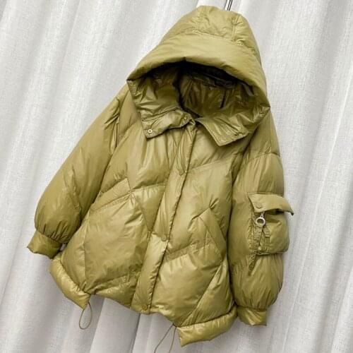 Winter Women Ultralight Down Jacket Hooded Parka White Duck Down Jacket Loose Warm Coat Parkas Female waterproof Outwear