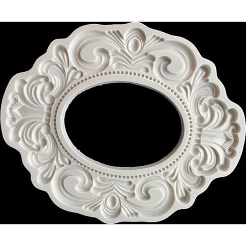 Retro Lace Large Photo Frame Picture Frame Fondant Cake Silicone Mold Manual Epoxy Clay Plaster
