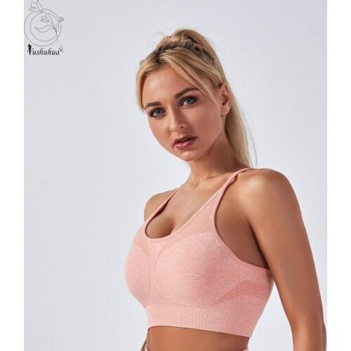 Yushuhua Sports Bra Yoga Sportswear Push Up Running Athletic Top Training Women Fitness Gym Bra Seamless Workout Active
