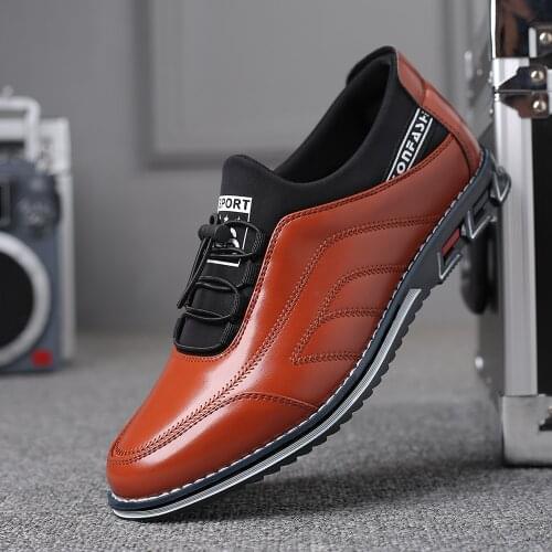 New Men Fashion Artificial Leather Shoes Men Comfortable Low-top British Casual Single Shoes Urban Daily Men Shoes