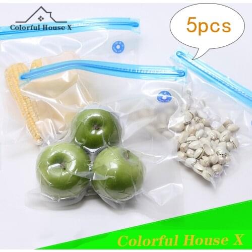 5pcs Vacuum Food Bag Household Airtight Preservation Bag Safe Environmentally Friendly Healthy And Non-Toxic Kitchen Accessories