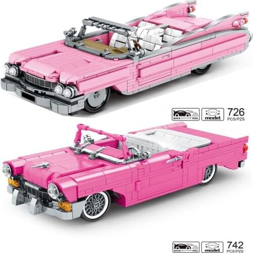 High-tech Sport Supercar Roadster Convertible Pull Back Vehicle Building Blocks Creator Racing Car Kit Bricks Toys For Children