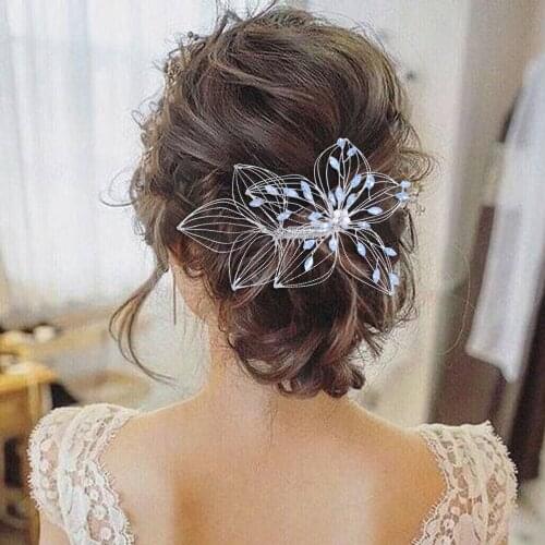 ZMHP257 Bridal Hair Accessories Women Tiara Bridal Headbands Wedding Opal Diamond Bridal Hair Vine Bride Hair Jewelry