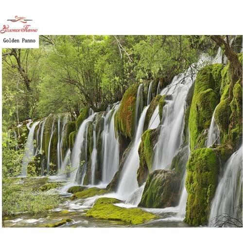 Golden Panno,Needlework,DIY DMC Cross stitch,Sets For Embroidery kit 14ct unprinted green cross-Stitching,christmas 0109