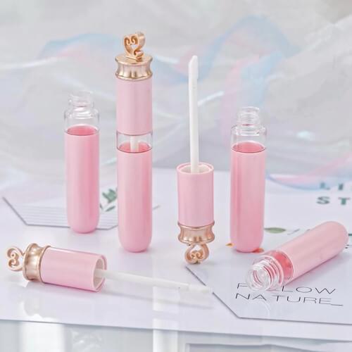 1/5pcs 6ml Empty Lip Gloss tubes Pink cap DIY Plastic Lip gloss Tube bottles ,Beauty cosmetic packing container