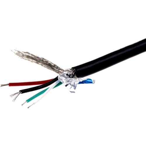 1 Meter USB 2.0 Fully Rated Cable UL 2725 Standard 4 Core Data Charge 24 / 28 AWG Conductor Copper Braid Shielded