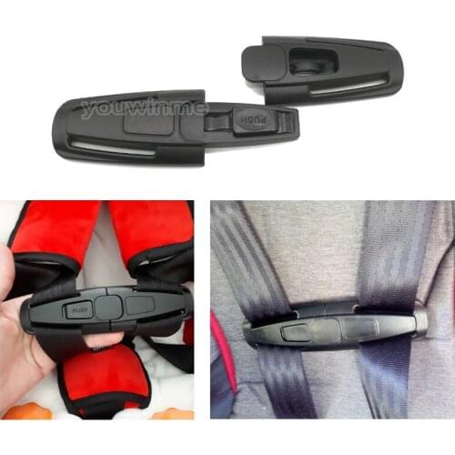 1pc Car Safety Seat Belt Buckle Clip Car Baby Belt Harness Chest Clip Black