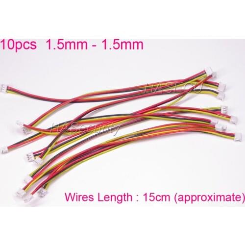10pcs) 3PIN wires for CCTV cameras accessory 1.5mm TO 1.5mm (connector) yellow black red wires about 15cm length