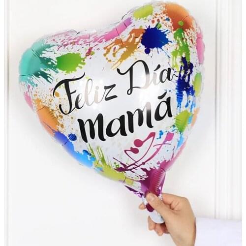 18inch Spanish Happy Father Mothers Day Foil Balloons 10pc Feliz Dia Mama Super Papa Helium Globos Party Decoration Gift Baloes