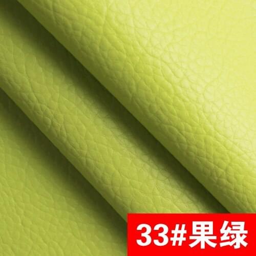 33# light green High Quality PU Leather fabric like leechee for DIY sewing sofa table shoes bags bed material (138*100cm)