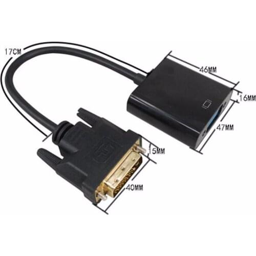 5PCS Active Single Way 1080p DVI-D 24+1 male to VGA FeMale M/F Video Cable Adapter Converter for PC, DVD, Monitor, HDTV