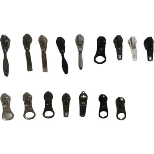 50pcs/lot Ykk 3# Nylon Coil Zipper Slider Puller Head Black White Matte Head Front Reverse Installation Sewing Accessories