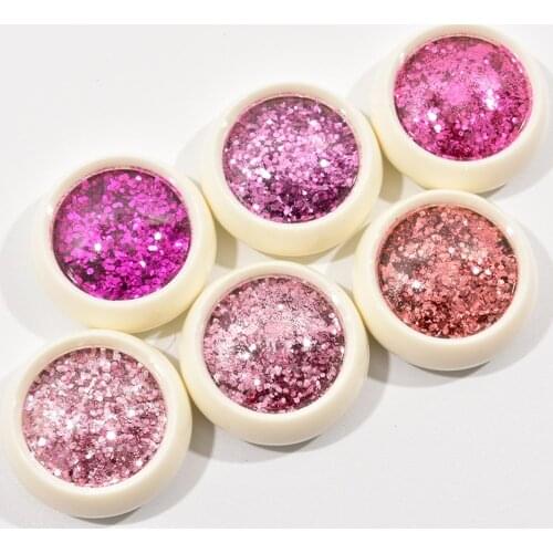 6 Jars/Set Nail Art Glitter Hexagon Chunky Sequins Sparkly Colorful Powder Mixed Shape Mermaid Holographic Glitter Flakes Tr#039