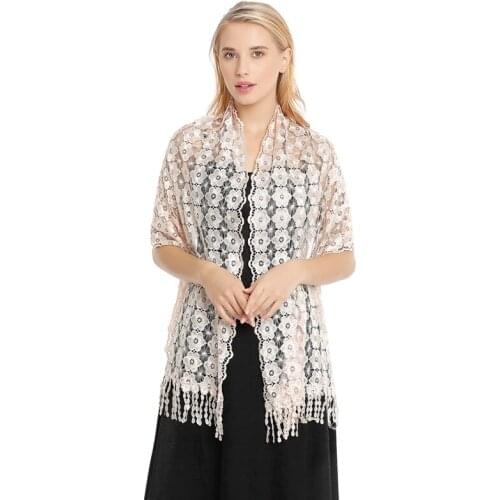 Elegant Embroidery Floral shawl High Quality Wedding and Party Shawl Wraps