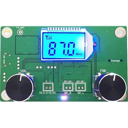 FM Transmitter Module 3.3-5.0V 3Wx2 DSP PLL 50Hz-18KHz Frequency LCD Digital Display with Wireless Microphone Audio Transmission