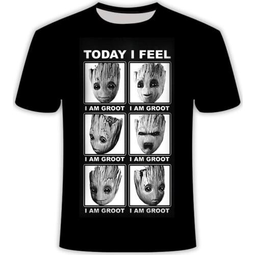 Marvel Superhero Groot Movie Guardian Of The Galaxy T-Shirt Summer New 3D Print Men And Women Baby Flowerpot Groot T-Shirts Tops