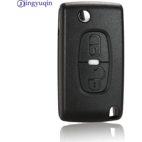 Jingyuqin 2 Buttons Remote Car Key Shell Case For Peugeot 4007 ET 4008 Citroen C-Crosser C4 Aircross Fob MIT-11R Blade