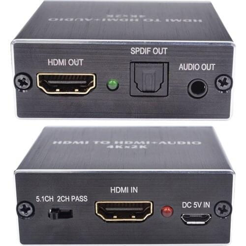 JTKE HDMI-compatible Audio Extractor HDMI-com' to HDMI-com' Optical TOSLINK SPDIF + 3.5mm Converter Audio Splitter Adapter #88