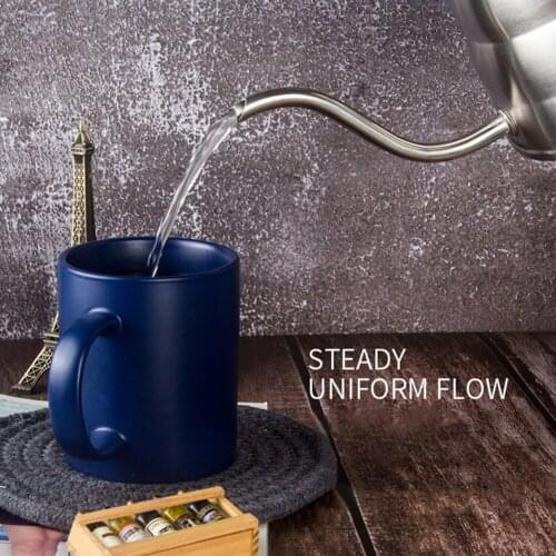 Drip Kettle Pot Kettle Coffee Kettle Stainless Steel For Drip Coffee Insulated Handle 1.2L Kettle With Thermometer