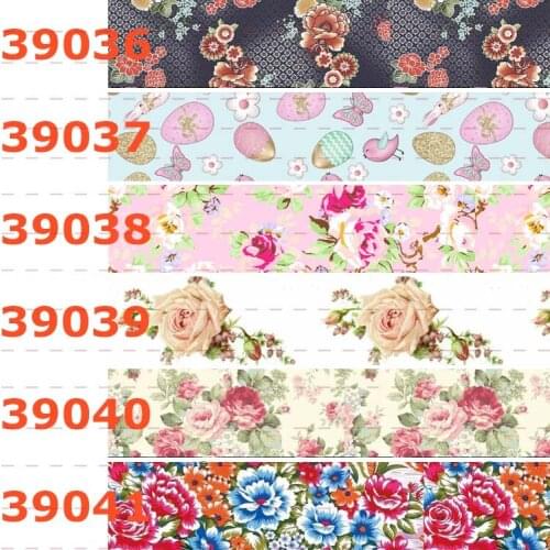 10yards - different sizes -Flowers pattern Grosgrain ribbon -beautiful flowers pattern printed ribbon