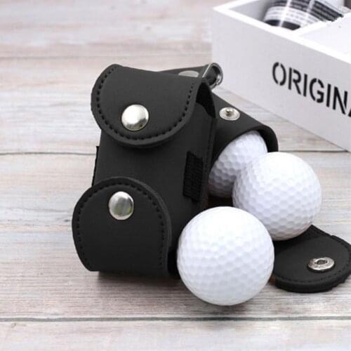 Leather Golf Ball Waist Pouch Portable Storage Bag Golf Ball Container Key Case Storage Pouch Sports Bag To Hold Up 2 Balls