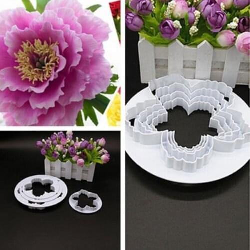 Luyou DIY Bigger Peony Petals Cutter, 4pcs/set Gum Paste Flowers Cake Decorating Cutter Fondant Mold Sugar Tools CT061