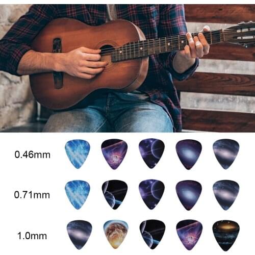 15PCS Guitar Picks Plectrum Celluloid Electric Smooth Guitar Pick Bass Acoustic Guitar Accessories Not Contain Bag