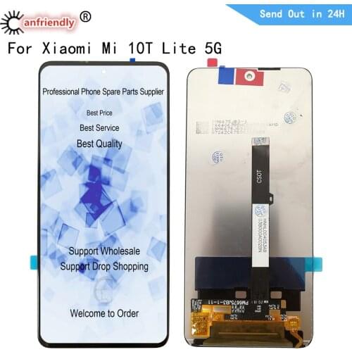 Mi 10T Lite LCD For Xiaomi Mi 10T Lite 5G M2007J17G LCD Display Touch Panel Screen Digiziter Sensor With Frame Assembly