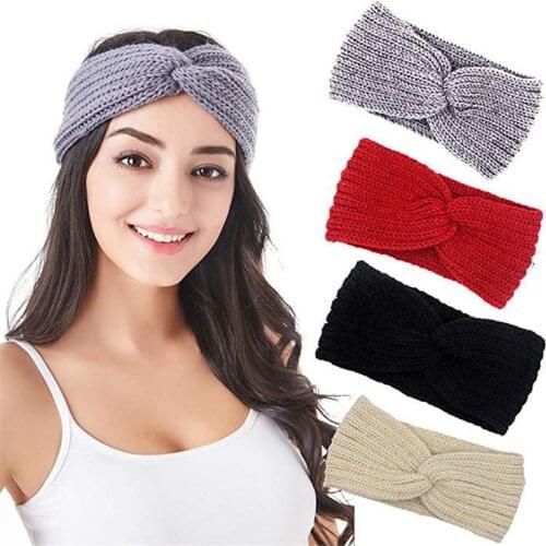 Minimalism Individuality Hair Accessories Wool Cross Nine Bars Knitted Headband Trendy Fashion Hair Band for Women