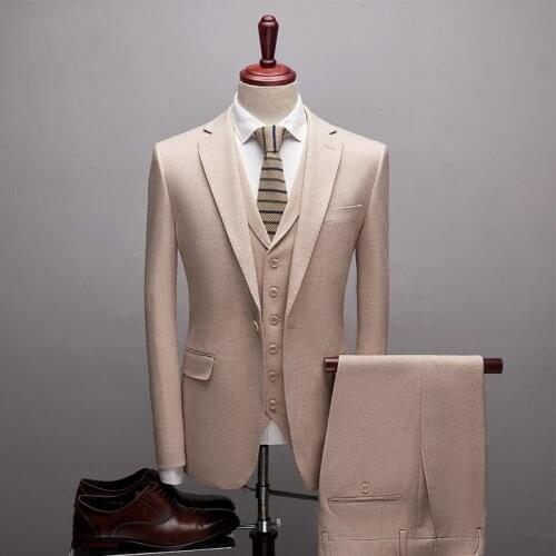 Mans Suits For Wedding Party Suits Tailor Made Fit Groom Tuxedos Best Man Wear Groom Wear Dinner Suits 3Piece(Jacket+Pants+Vest)